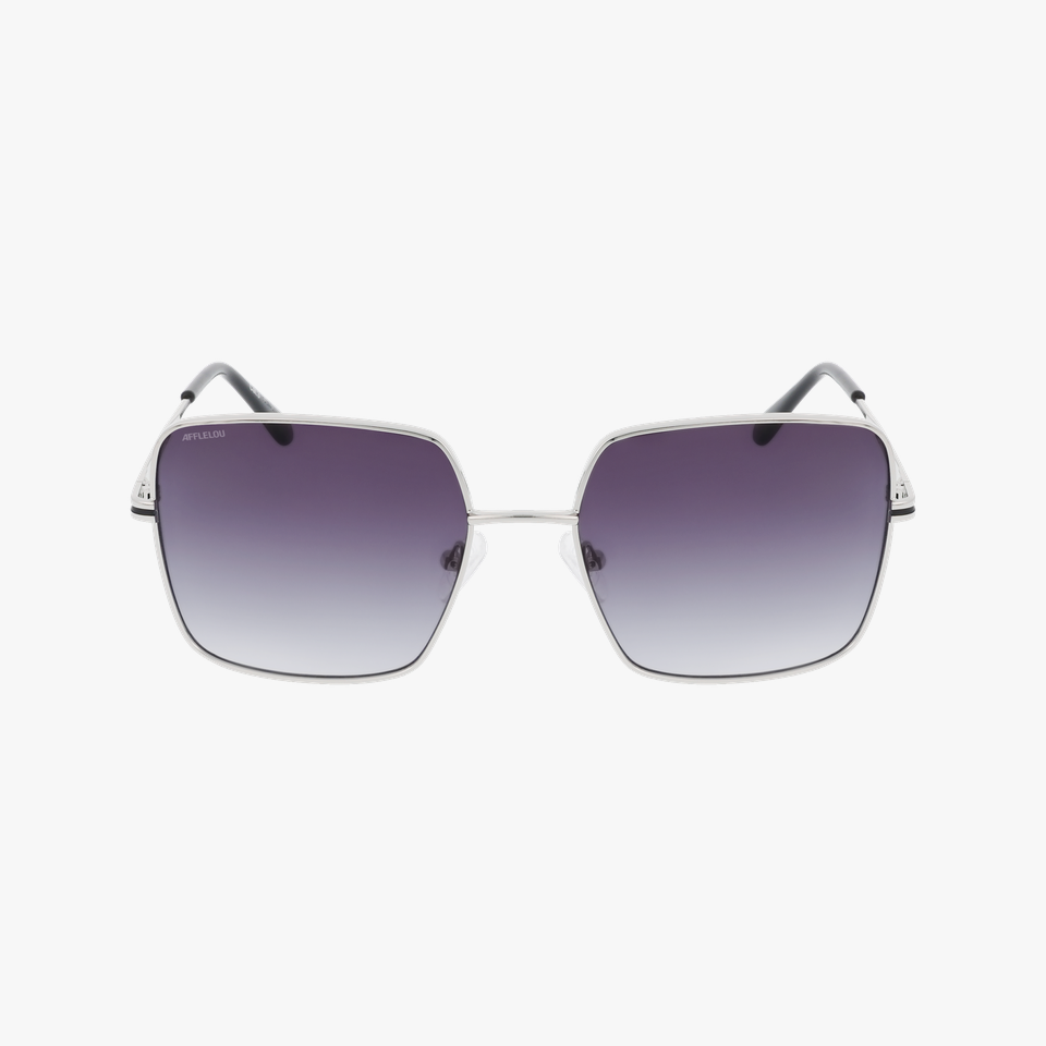 Lunettes de soleil femme ESTELA argenté/noir - Vue de face