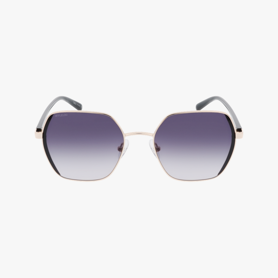 Lunettes de soleil femme UMI dorée/noir - Vue de face