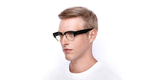 Lunettes de vue MEGA CLUBMASTER RX0316V noir/dorée - Vue de face