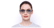 LUNETTES DE VUE femme ANELIE doré/bleu - Vue de face