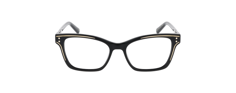 Lunettes de vue femme CARACTÈRES CHANCEUSE noir/dorée - Vue de face
