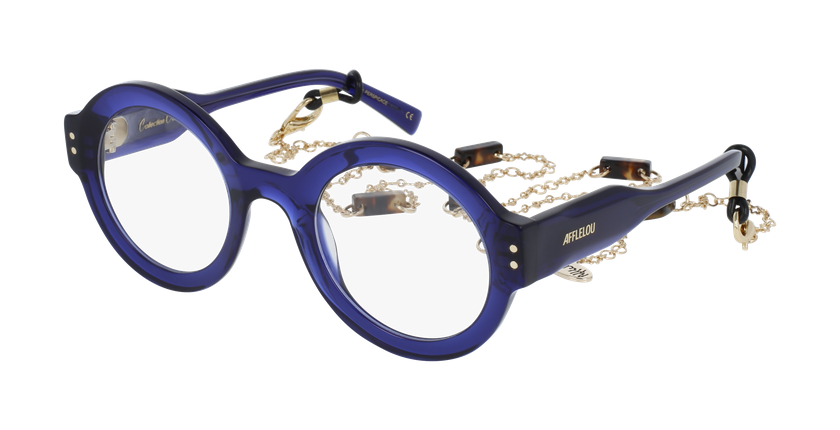 Lunettes de vue femme CARACTÈRES PERSPICACE bleu - Vue de face