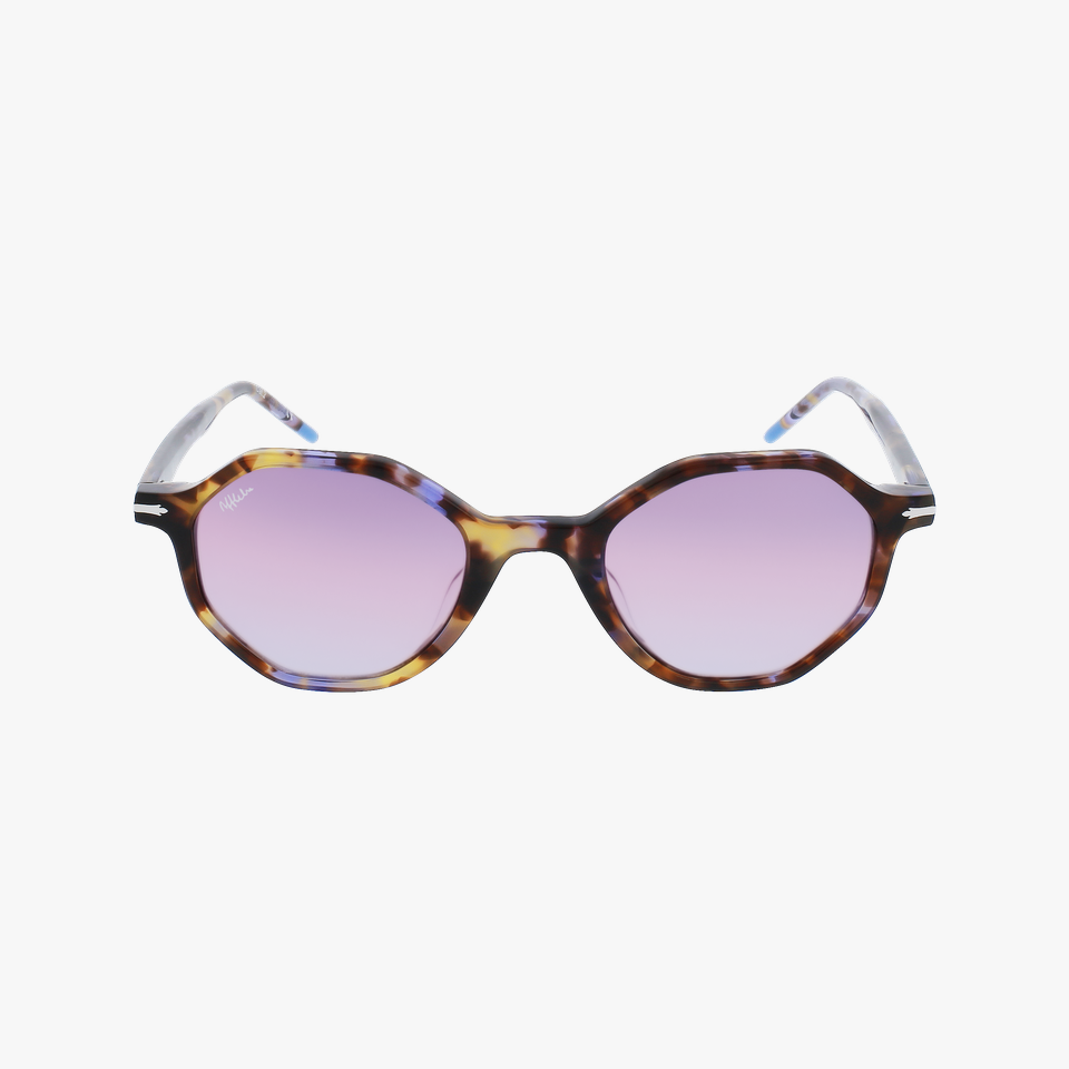 Lunettes de soleil femme JUSSY écaille/violet - Vue de face