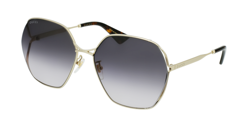 LUNETTES DE SOLEIL femme GG0818SA doré/gris - vue de 3/4