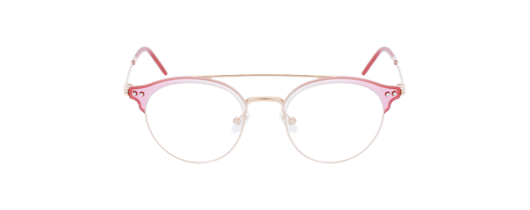 Lunettes de vue femme MAGIC 199 rose/dorée - Vue de face