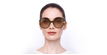 LUNETTES DE SOLEIL femme CE749S vert/marron - Vue de face