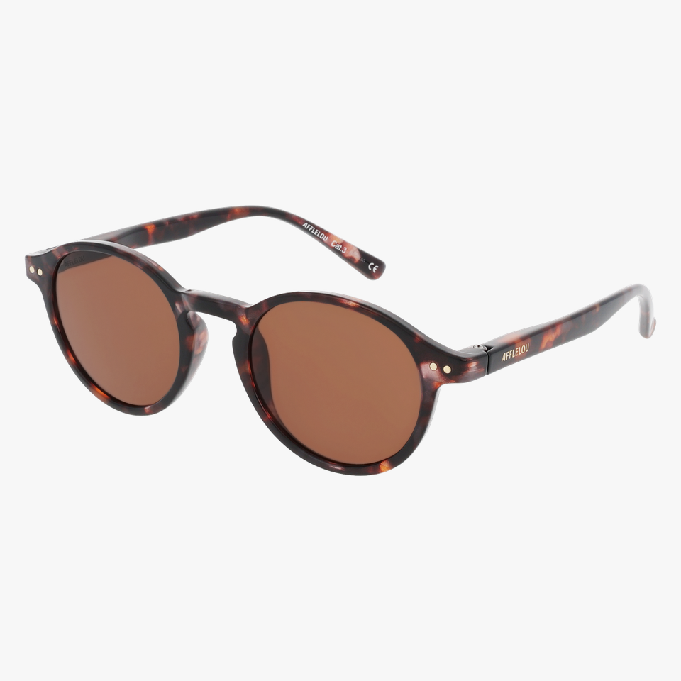 Lunettes de soleil enfant LIO écaille/marron - Vue de face