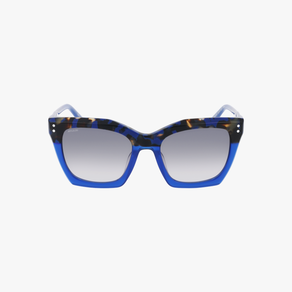 Lunettes de soleil femme ELEGANTE écaille bleu - Vue de face