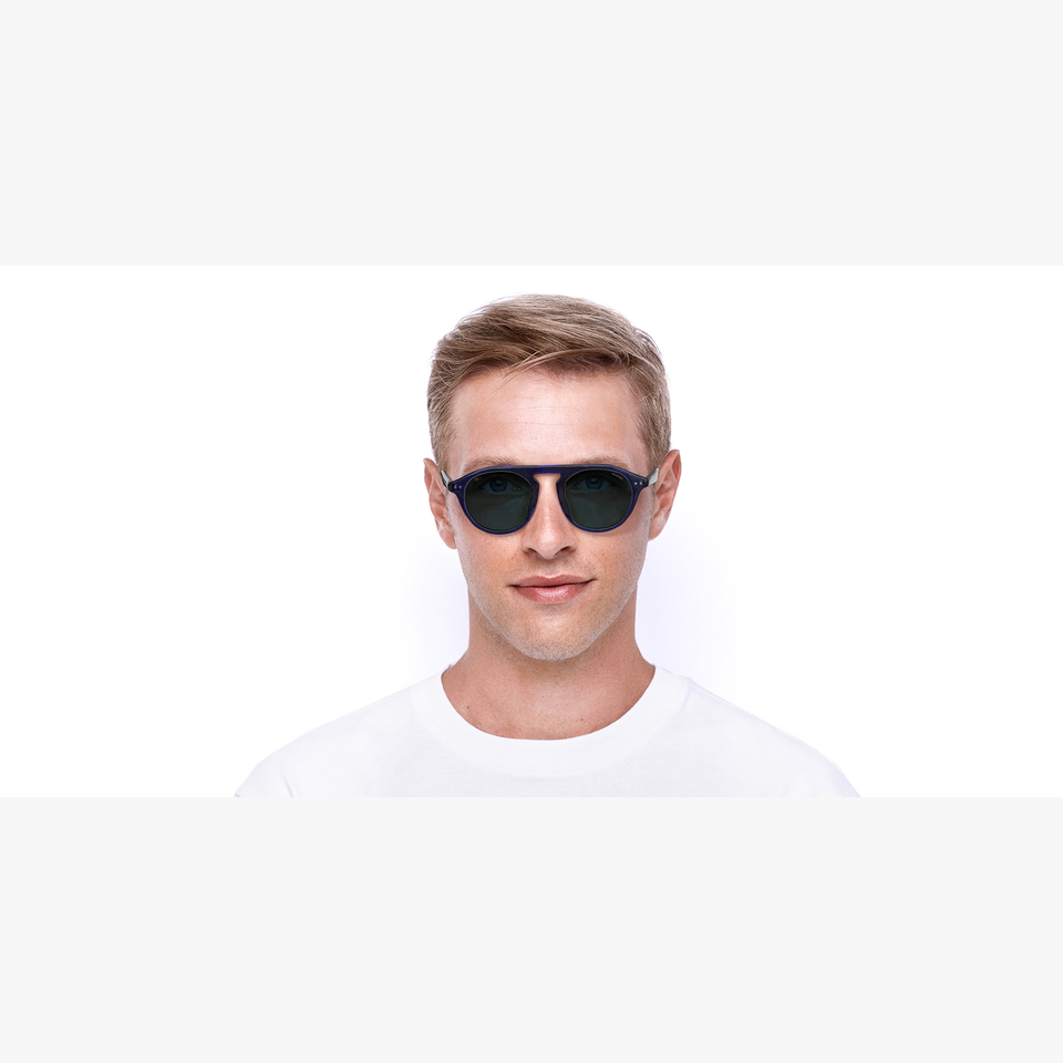 Lunettes de soleil homme BORNEO POLARIZED bleu/bleu - Vue de face