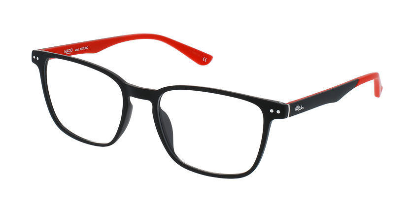 Lunettes de vue homme ARTURO noir/rouge - Vue de face