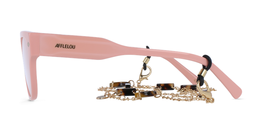 Lunettes de vue femme CARACTÈRES AUDACIEUSE rose/dorée - Vue de face