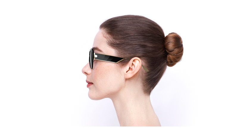 LUNETTES DE SOLEIL femme DIORCLAN1 noir/bleu - Vue de côté