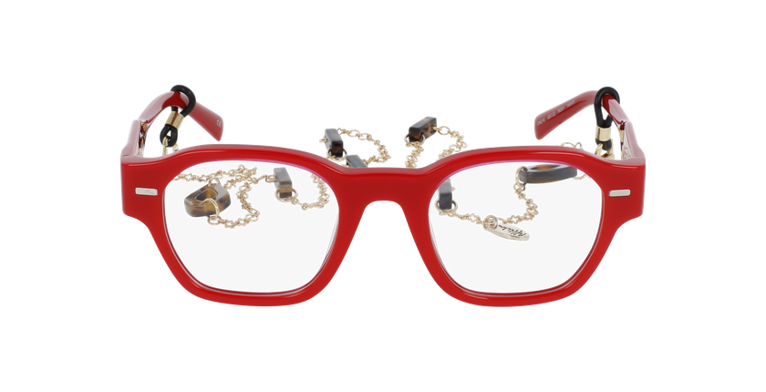 Lunettes de vue femme CARACTÈRES AUTHENTIQUE rouge - Vue de face