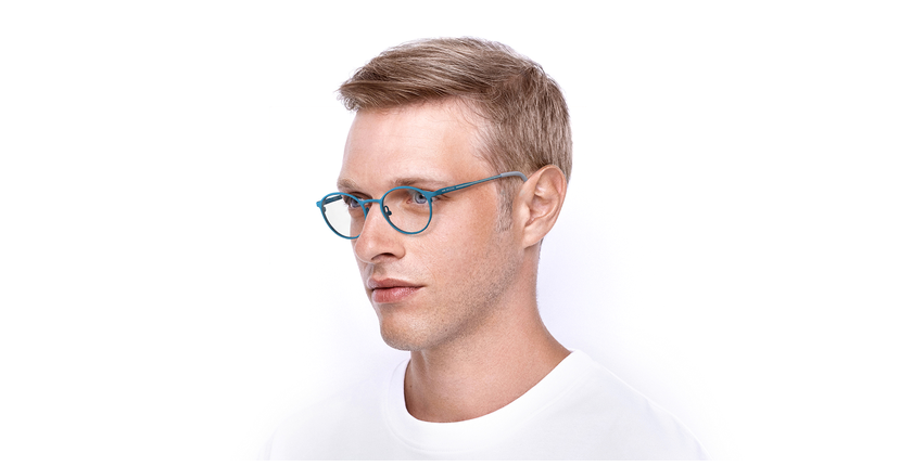 Lunettes de vue homme ROMAN bleu/blanc - Vue de face