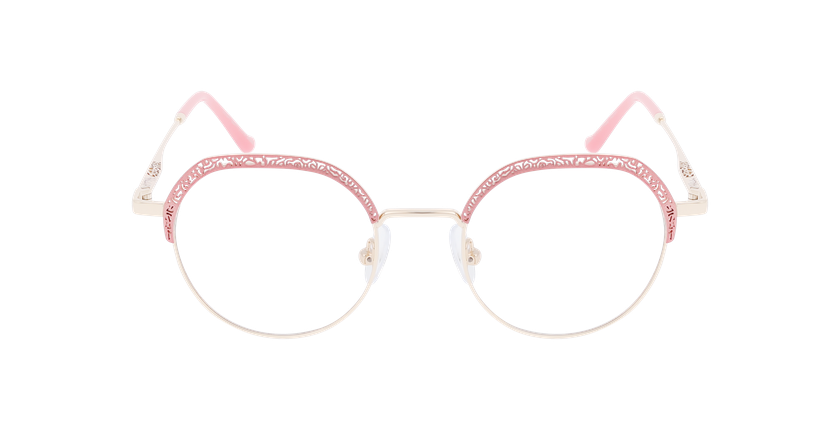 Lunettes de vue femme MAGIC292 rose/dorée - Vue de face