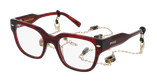 Lunettes de vue femme CARACTÈRES AUDACIEUSE rouge marbré - Vue de face
