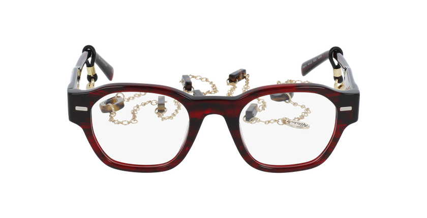 Lunettes de vue femme CARACTÈRES AUTHENTIQUE rouge marbré - Vue de face
