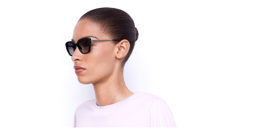 LUNETTES DE SOLEIL femme MINA noir/doré - vue de 3/4