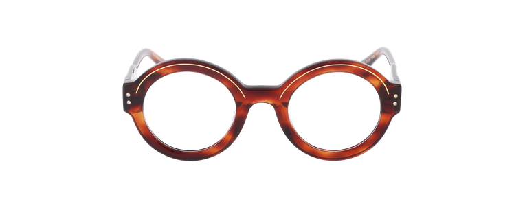 Lunettes de vue femme CARACTERES FIL D'OR PERSPICACE écaille/dorée - Vue de face