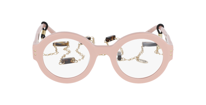 Lunettes de vue femme CARACTÈRES PERSPICACE rose/dorée - Vue de face