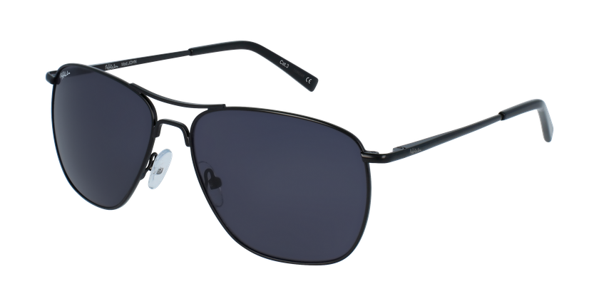 LUNETTES DE SOLEIL homme JOHN noir/noir mat - Vue de face