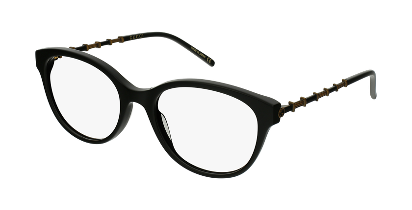 Lunettes de vue femme GG0656O noir/dorée - Vue de 3/4