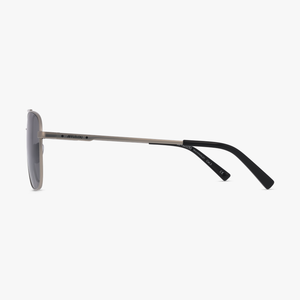 Lunettes de soleil homme KINGSLEY argenté - Vue de face