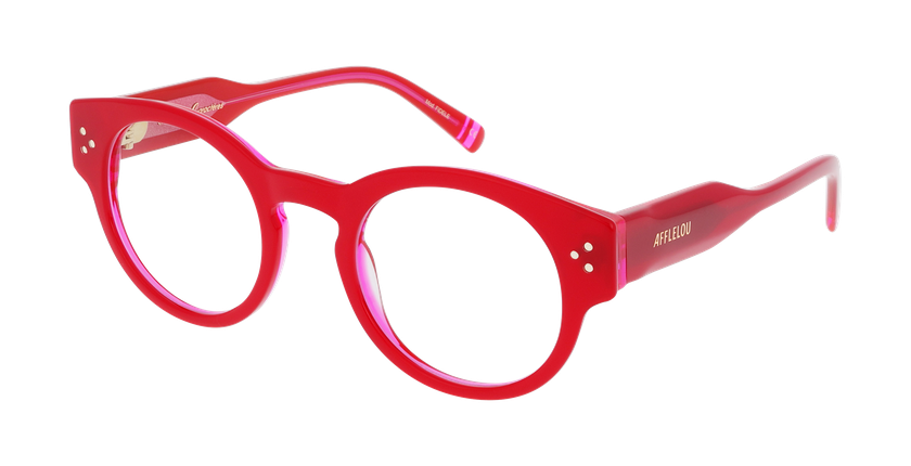 Lunettes de vue femme CARACTÈRES FIDÈLE rouge/rose - Vue de face
