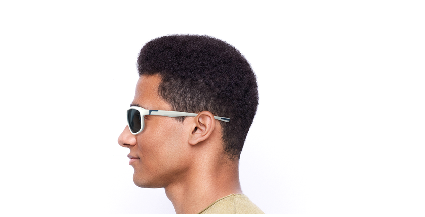 LUNETTES DE SOLEIL MITCH blanc/vert - Vue de face