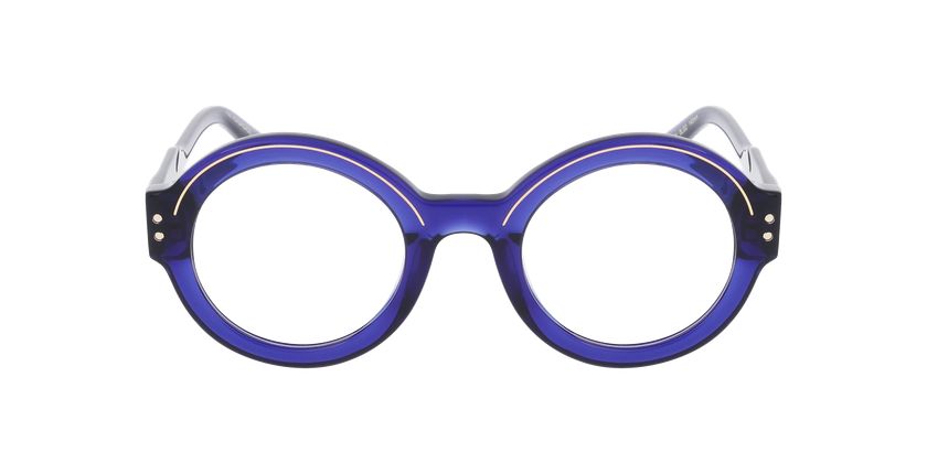 Lunettes de vue femme CARACTERES FIL D'OR PERSPICACE bleu - Vue de face