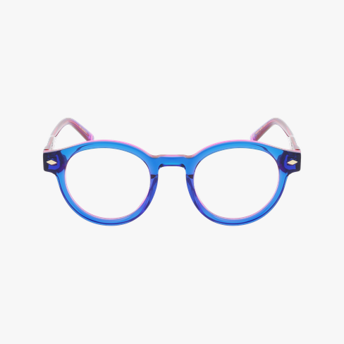 Lunettes de vue femme CARACTÈRES DISCRÈTE bleu Vue de face