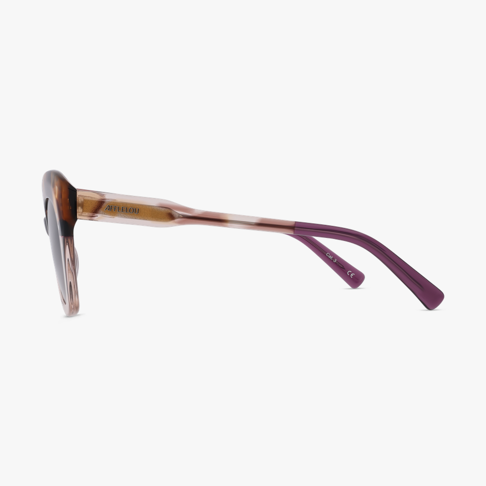 Lunettes de soleil femme MALICIEUSE écaille/beige - Vue de face