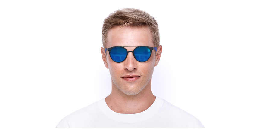 LUNETTES DE SOLEIL homme ANDRES POLARIZED bleu/bleu foncé mat - Vue de face