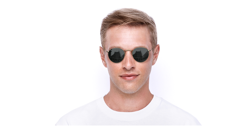 LUNETTES DE SOLEIL ROUND METAL 0RB3447 doré - Vue de face