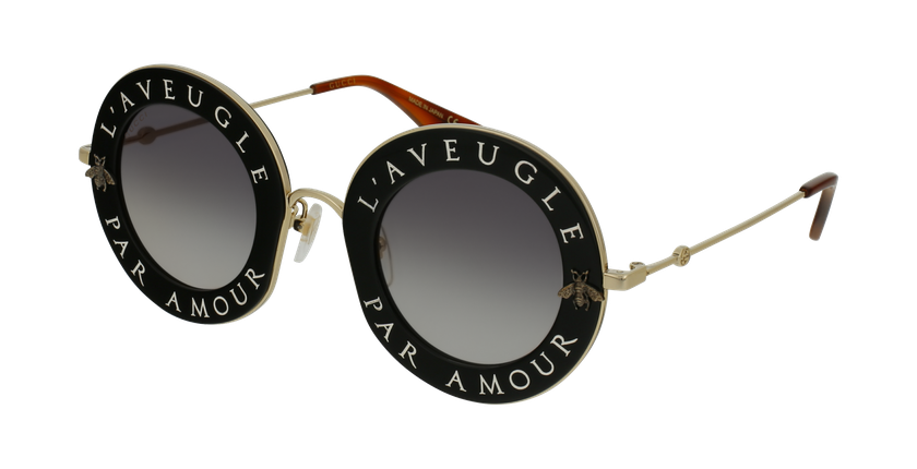 LUNETTES DE SOLEIL femme GG113SS noir/doré - vue de 3/4