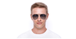 LUNETTES DE SOLEIL homme LISANDRO gris/rouge - Vue de face