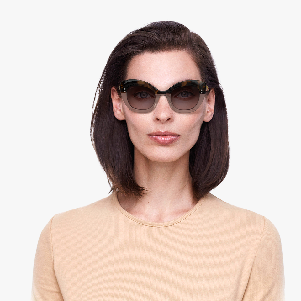 Lunettes de soleil femme MALICIEUSE écaille/beige - Vue de face