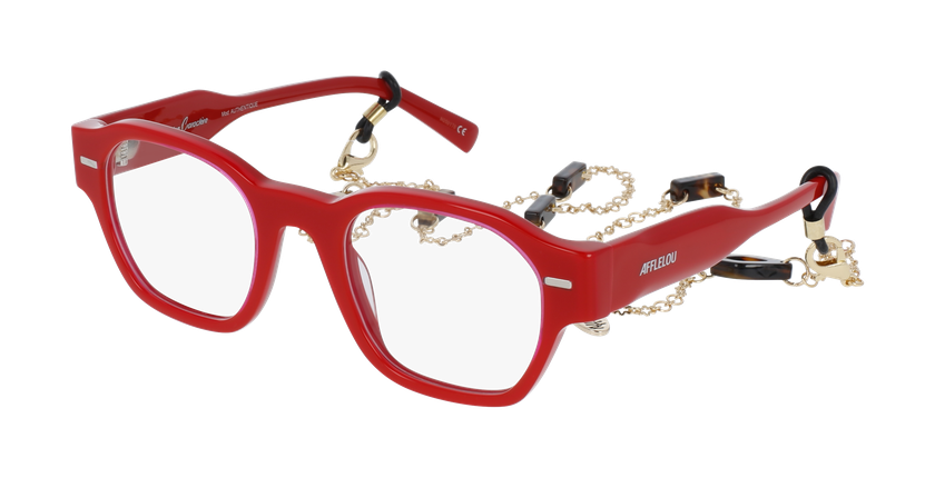 Lunettes de vue femme CARACTÈRES AUTHENTIQUE rouge - Vue de face