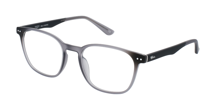 Lunettes de vue homme AYMERIC gris/noir - Vue de face