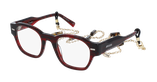 Lunettes de vue femme CARACTÈRES AUTHENTIQUE rouge marbré - Vue de face