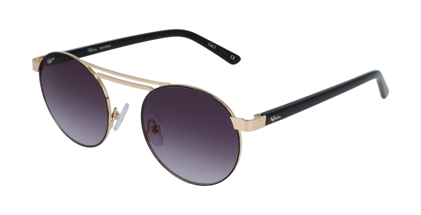 LUNETTES DE SOLEIL femme ROMY noir/doré - Vue de face