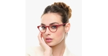Lunettes de vue femme CARACTÈRES PIPLETTE rose - Vue de face