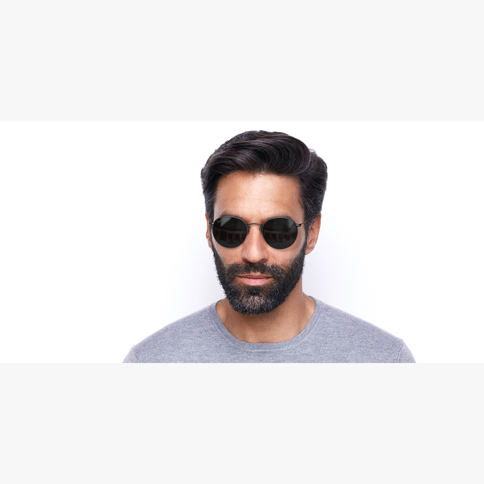 Lunettes de soleil homme ROUND METAL 0RB3447N gris - Vue de face