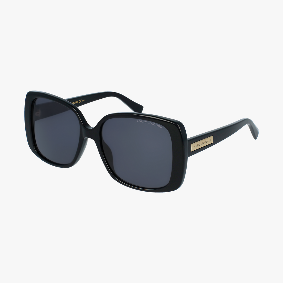 Lunettes de soleil femme MARC 423/S noir/bleu - Vue de 3/4