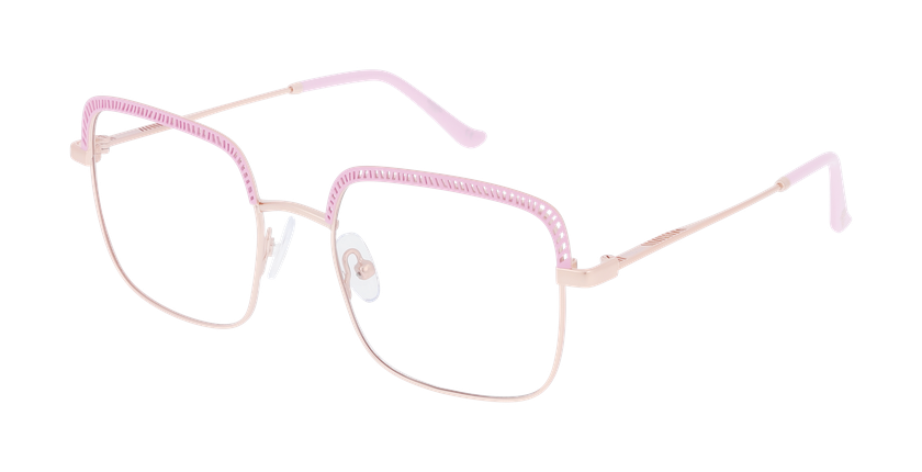 Lunettes de vue femme MAGIC294 rose/dorée - Vue de face