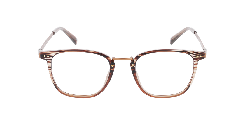 Lunettes de vue homme DAMON marron/dorée - Vue de face