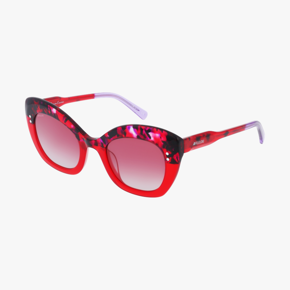Lunettes de soleil femme MALICIEUSE rouge - Vue de face