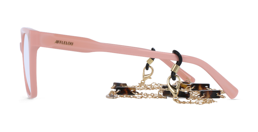 Lunettes de vue femme CARACTÈRES EFFRONTEE rose/dorée - Vue de face