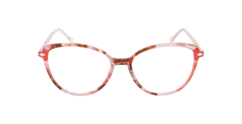 Lunettes de vue femme MAGIC280 écaille/rouge - Vue de face