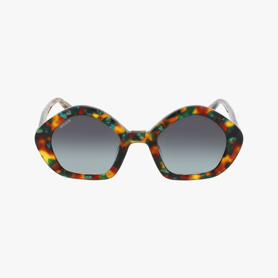 Lunettes de soleil femme FORMA écaille/vert - Vue de face